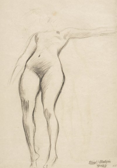 Floating Figure with Lowered Right Arm and Horizontal Left Arm by Gustav Klimt